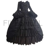 DERMEARNE Medieval Retro Gothiced Court Lolita Dress Royal Lady Ball Dress Square Neck Tight Waist Bowknot Women Elegant Costume Vestido