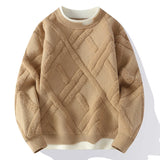 DERMEARNE Men Women Autumn Winter Striped Pullovers Fashion Casual Knitted Sweaters Thick Warm Round Neck Sweaters High-quality Tops 2025