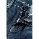 DERMEARNE Mid Waist Flared Jeans Women Button Casual Straight Leg Pants New 2024 Summer Pocket Hole Female Loose Office Lady Slim Pants