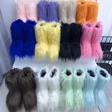 DERMEARNE New Fashion Mongolia Fur Woman Snow Boots Rainbow  Lady Winter Boots Warm Boots Women Boots Shoes Bottes de neige femmes
