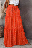 DERMEARNE New Long Skirt Retro Skirt Loose Casual High Waist Skirt Bohemian Style Patchwork Pleated Pocket Skirt