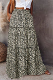 DERMEARNE New Long Skirt Retro Skirt Loose Casual High Waist Skirt Bohemian Style Patchwork Pleated Pocket Skirt