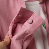 DERMEARNE New Women Pink Jeans Jacket Oversized Korean Style Single Breasted Chic Denim Coats Spring Autumn Cowboy Jackets Outwear