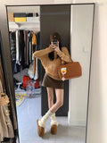 DERMEARNE New round neck cashmere sweater women's autumn and winter embroidered knitted top long sleeved pullover women's sweater