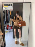 DERMEARNE New round neck cashmere sweater women's autumn and winter embroidered knitted top long sleeved pullover women's sweater