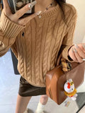 DERMEARNE New round neck cashmere sweater women's autumn and winter embroidered knitted top long sleeved pullover women's sweater