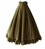 DERMEARNE Original Classical Lolita Ruffles Vest and Striped Long Skirt 2024 Fall New Elegant Long Sleeve Bow Single Breasted Shirt Women