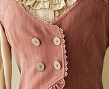 DERMEARNE Original Classical Lolita Ruffles Vest and Striped Long Skirt 2024 Fall New Elegant Long Sleeve Bow Single Breasted Shirt Women