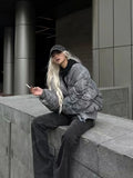 DERMEARNE Retro Wasteland Wind Jackets Pleated Design Flight Jacket Baseball Suit Cotton Suit American Parkas Hip Hop Winter Coat New Man