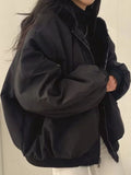 DERMEARNE Retro Wasteland Wind Jackets Pleated Design Flight Jacket Baseball Suit Cotton Suit American Parkas Hip Hop Winter Coat New Man