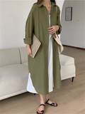 DERMEARNE S-2XL Summer Shirt Dress Evening Vintage Dress Party Oversize Long Cotton Beach Women Dresses Robe Vestido Vestidos Para Mujer