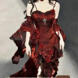 Dermearne Hepburn Style Rose Sling Dress Fishtail Skirt
