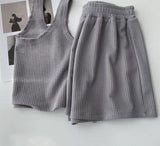 WTEMPO Sleeveless Classic Women's Matching Set Casual Summer Top and Shorts Set for Women Tracksuit Two-piece Suit Female Sports