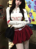 DERMEARNE  America Sexy Spicy Girl 2 Piece Sets Women Lace-up Vintage Crop Tops + Red Y2k Chic Mini Skirt Female Lace Elegant Set Autumn