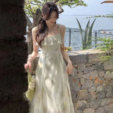 Women Dress Summer French Vintage Midi Dresses Print Elegant Party Sweet Female Clothes Korean Casual fairy Dress