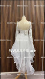 DERMEARN EPure Color Fairy Midi Dress Women White Elegant Evening Party Dress Beach 2024 Spring Casual Long Sleeve Fashion Dress Korean