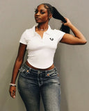 Hip Hop Y2k Pants True Religion Gothic Fashion Embroidered Street Leisure Straight Leg Wide Leg baggy Jeans Women Clothing