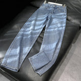 High-waisted Loose-fit Slimming Women's Jeans Straight-leg Casual Trousers For Petite Women Long Denim Pants