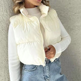 Dermearne Autumn Winter New Women Jacket Solid Sexy Sleeveless Jacket Streetwear Fashion Turtleneck Versatile Casual Outdoor Travel Jacket