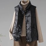 Women's Coat Korean Style Long Black Natural Down Vest Jacket for Women Puffer Sleeveless Vests Jackets Winter 2024 Ultra Light
