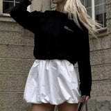Willshela Women Fashion Solid Pleated Mini Skirt Vintage High Elastic Waist Female Chic Lady Skirts