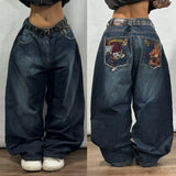 Street Wear New Y2K Loose Jeans Harajuku Hip-hop Jeans Denim Trousers For men and Women Gothic High Street Casual Trousers