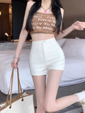 Sexy Shorts Women Summer High Waist Slim Elastic Casual Tight Hot Pants Korean Outer Wear Bottoms Female Clothes Black White