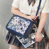 Japanese High School Girls Crossbody Bags PU JK Handbags Transparent Itabag Women New ita bags Leather Shoulder Bag Bolso