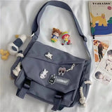 Japanese Harajuku Retro Messenger Bag Nylon Handbags Shoulder Bag Large Capacity Crossbody Bags for Teenager Student School Bags