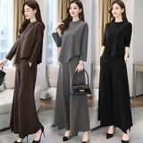 Plus Size New Style Women's Bell Bottoms Two-piece Suit Age-reducing Belly Covering Slimming Stylish Casual Elegant Skort