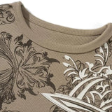 Retro Goth Pattern Long-sleeved T-shirt High Street Dark Punk Y2k 90s Harajuku O-Neck Loose Tops women Clothes vintage summer