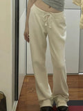 Casual Women Solid Colour Long Sweatpants Autumn Fashion Ladies Sport Trousers Vintage Women Drawstring Chic Pant