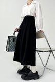 Yasuk AllSeason Casual Soft Solid Women's Pleated Skirt Long Draped Suit Elastic Waist Dress Maxi Skirt Slim Grace Student