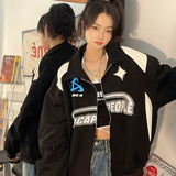 Y2K American Retro Lapel Cardigan Jacket Hong Kong Wind 2023 Spring And Autumn New Trend Joker Casual Fried Street Coats Blouse