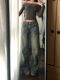 Y2k Vintage Baggy Jeans for Women Washed Casual High Waist Loose Denim Pants Streetwear Korean Wide Leg Jeans Trousers
