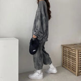 Women's Tracksuit Two Piece Set Loose Hoodies Jogger Pants Sets Female Autumn Casual Ladies Sportswear Suit