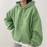 Women's Hooded Sweatshirt with Fleece, Loose Warm Top, Fashionable Sports Casual Pullover for Autumn and Winter