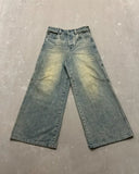 Streetwear Retro Trendy Loose Embroidered Jeans Men's American Hip-Hop Harajuku Jeans 2024 New Y2K Casual Wide Leg Pants Unisex