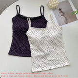 Summer Print Crop Tops for Women Bow Lace Camisole Sexy Backless Vest with Padded Basic Tank Top Bm Style Camis Y2k Streetwear