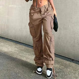 2024 European and American New Women's Street Hip Hop Style Low Waist Fashion Trendy Workwear Denim Casual Pants for Women