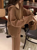Women 2 Piece Knitted Sweater Suits Winter Fashion Korean Blouses Tops and Skirt Set Casual Elegant Female Hoodies Outfits 2024