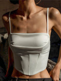 Strap Tank Top Sexy Backless Bandage Skinny Crop Tops Summer Elegant Lace Up Party Streetwear Women Camis
