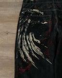 Dermearne Streetwear New Y2K Jeans Harajuku Hip Hop Retro oversize Graphic Printing Baggy Jeans Denim Pants Men Women Goth Wide Trousers