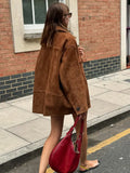 Dermearne 2024 Retro Collar Solid Color Women's Coat Casual Single Breasted Long Sleeved Pocket Jacket Autumn Warm Fashion Commuting Coats