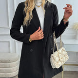Women's Trench Coat Winter New Streetwear Fashion Solid Suit Collar Button Elegant Female Coat Trench Slim Versatile Clothing