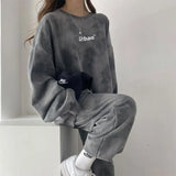 Women's Tracksuit Two Piece Set Loose Hoodies Jogger Pants Sets Female Autumn Casual Ladies Sportswear Suit