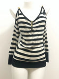 Grunge Gothic Vintage Hoodies Women American Retro Streetwear Striped Patchwork Zipper V-neck Loose Sweatshirt 2024 Y2k
