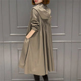 Windbreaker Women's 2024 Spring Autumn New Korean Long Loose Large Size XXXL Fashion Spring Autumn Casual Trench Coat With Hoode