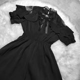 Kawaii Women Dress Lolita Y2K Cute Japanese Style Elegant Short Sleeve Black Sweet Casual Office Lady Aesthetic Mini Dress 2023