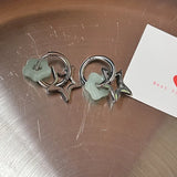 DERMEARNE Punk Style Dangle Earrings Unique Detachable Star Heart Drop Earrings Statement Jewelry Fashion Simple Hoop Earrings